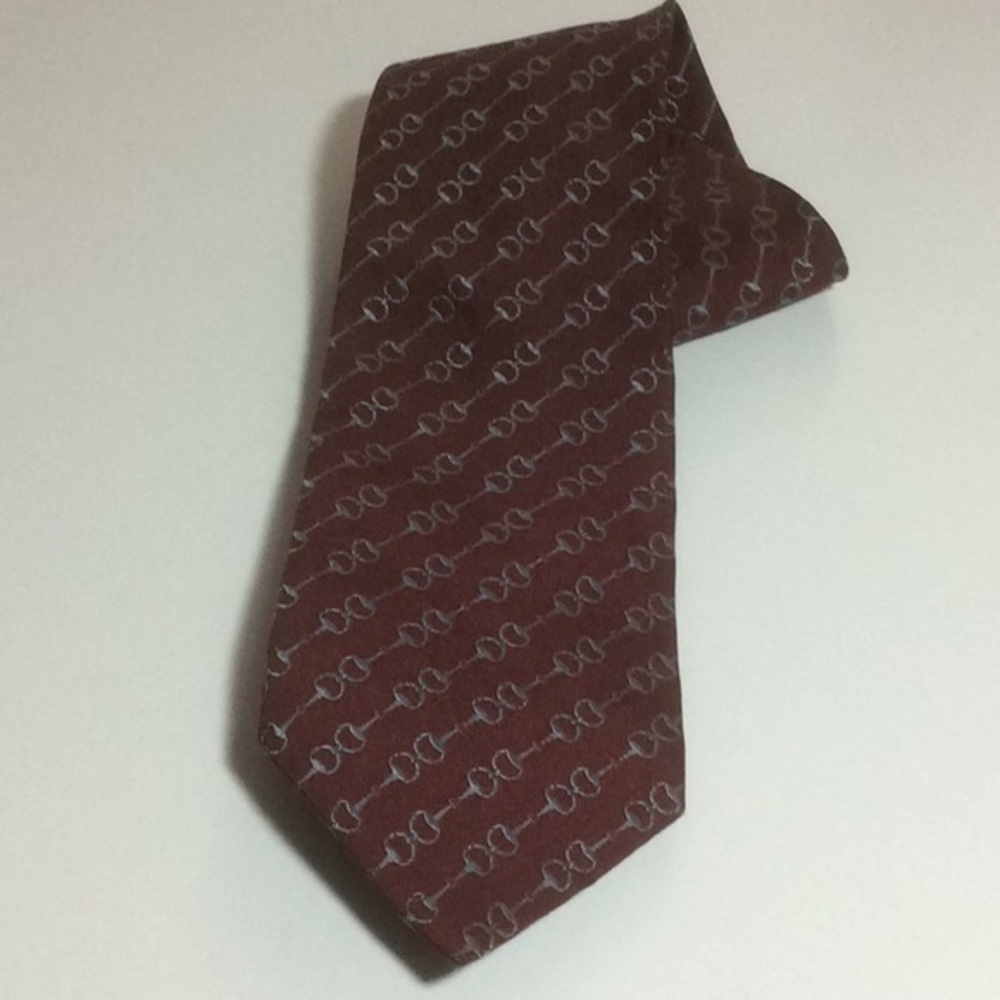 Authentic Gucci Horsebit Neck Tie Dark Red…